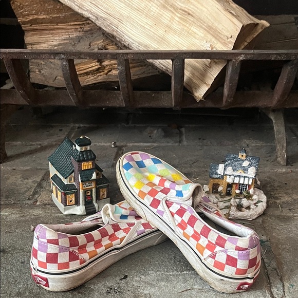 Vans Shoes - Vans Colorful Checkered Slip-On Sneakers